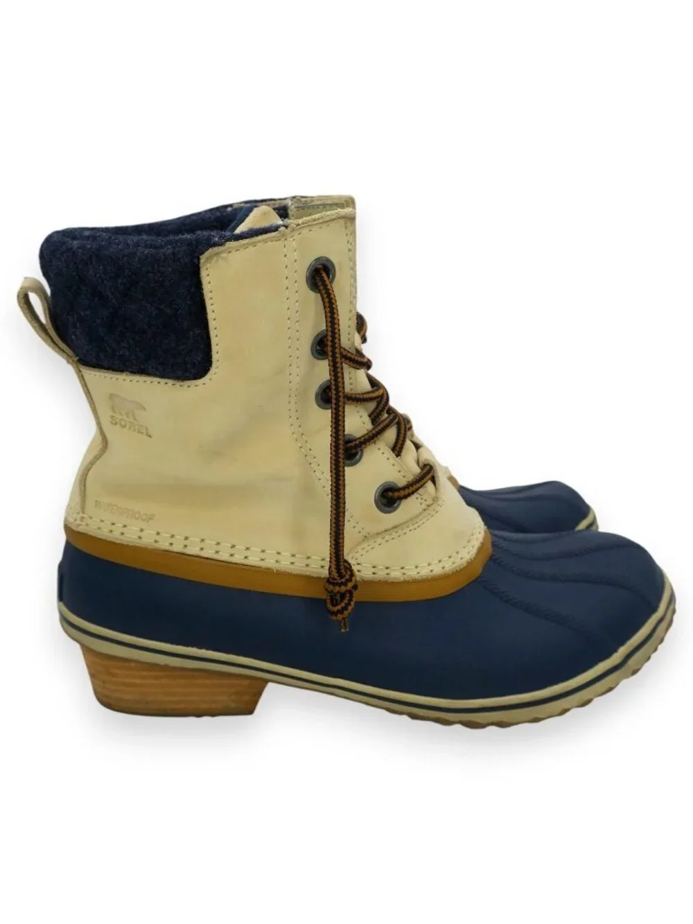 Sorel Duck Boots Slimpack II Lace Up Waterproof Leather NL3058-241 Women's 41/10
